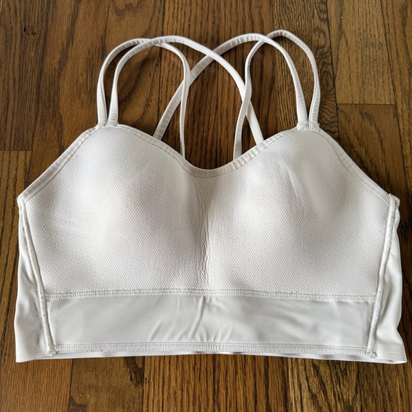 Lululemon Athletica Like a Cloud Longline Bra White Strappy Sports Size 4 or 6 - Picture 10 of 13